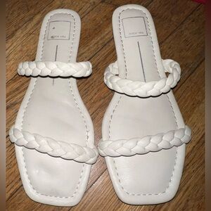 Dolce Vita Woman’s White Braided Strap Sandals.